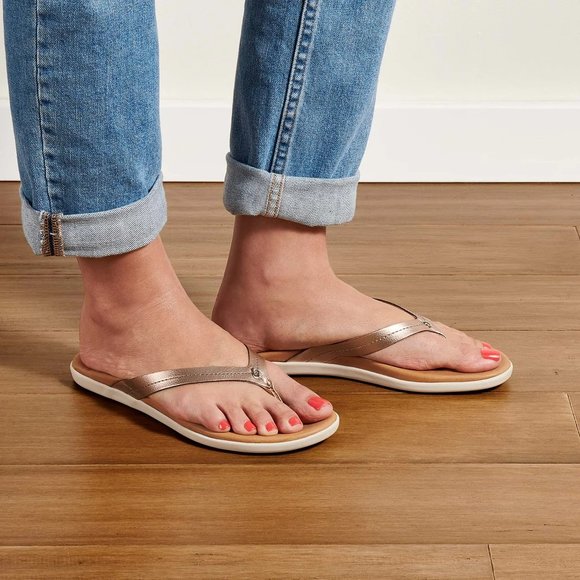 OluKai Shoes - Olukai Honu Toe Post Flip Flop Sandals Pink Copper/Sahara - 11